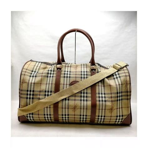 burberry vintage nova check travel duffle bag|burberry checked canvas tote bag.